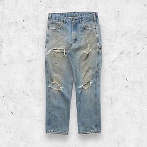 Carhartt Y2K Thrashed Carpenter Jeans, B171, Utility,  Relaxed Fit, 7 Pocket, 34